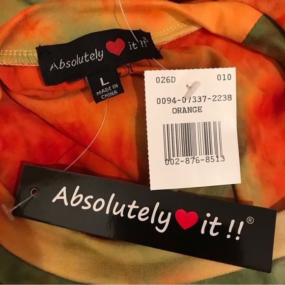 Tie Dye Bodycon Mini Dress NEW Juniors Large Orange Green Yellow Short Sleeve - Picture 11 of 12